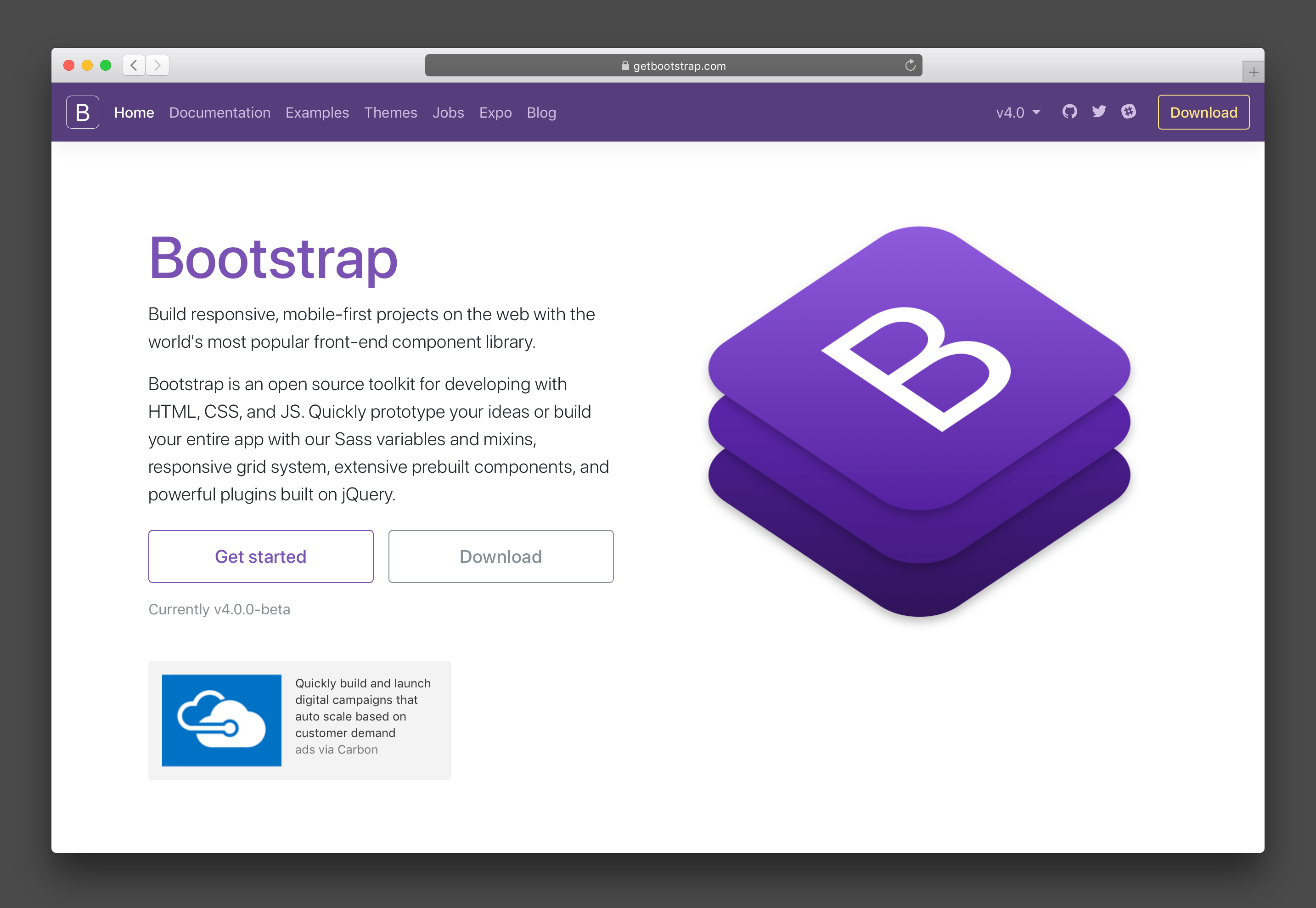Bootstrap 4 beta docs